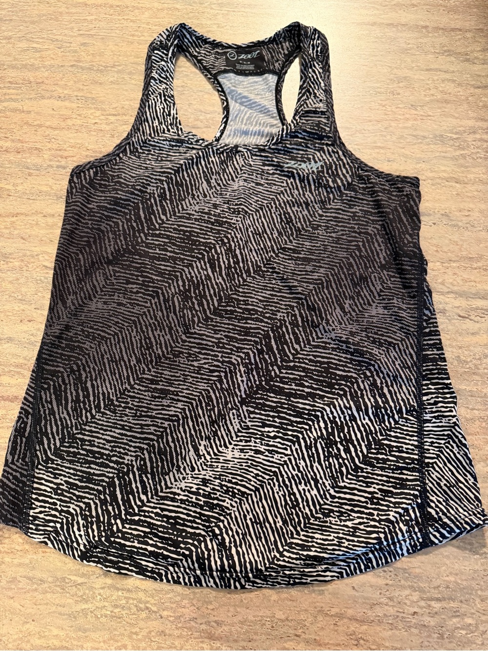 Zoot Black & White Patterned Racerback Tank Top